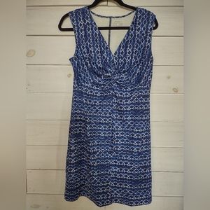Eddie Bauer Blue Pattern Sleeveless Dress